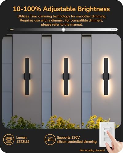 EDISHINE 23.6" Modern Outdoor Wall Light - Image 5