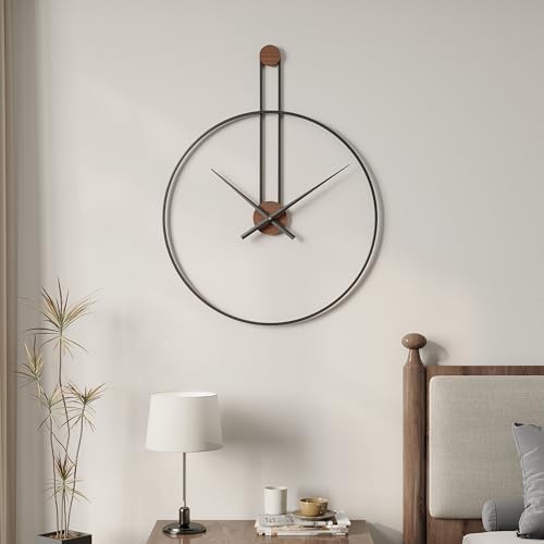 Cuspin 24 Inch Large Wall Clock, Modern Black Metal Clocks - Image 3
