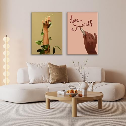 Framed Positive Affirmation Black Woman Wall Art Inspirational African American - Image 3