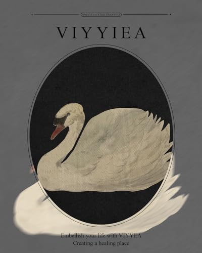 VIYYIEA Gold Framed Swan Wall Art Rustic Canvas Painting, 13×16 Inch - Image 4