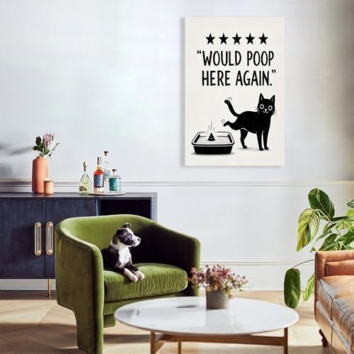 Funny Cat Poster Black Cat Litter Quote Canvas Wall Art Decor - Image 6