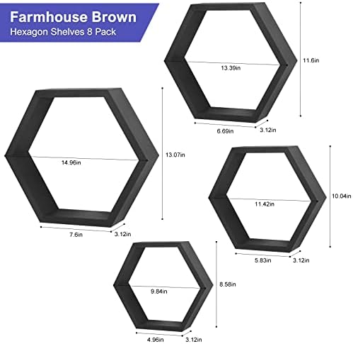 CADUKE Hexagon Floating Shelves Set of 8 - Image 3