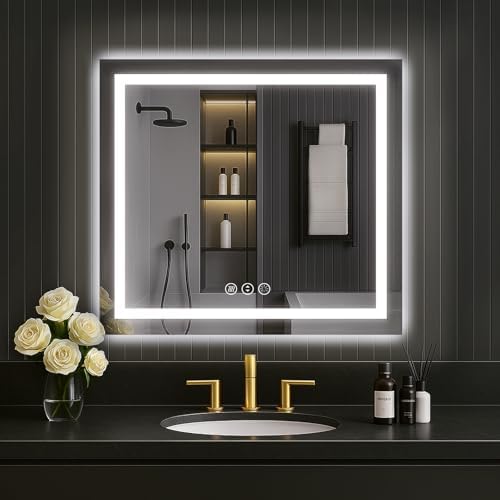 LOAAO 30"X30" LED Bathroom Mirror by LOAAO