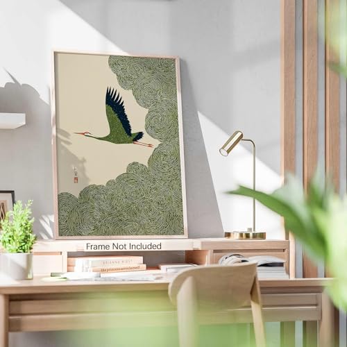 Japanese Flying Wall Art Nature Bird Pictures Aesthetics Posters Minimalist - Image 6