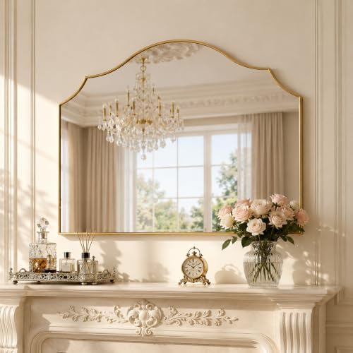 29"x39" Gold Arched Wall Mirror, Decorative Mirror - Image 3