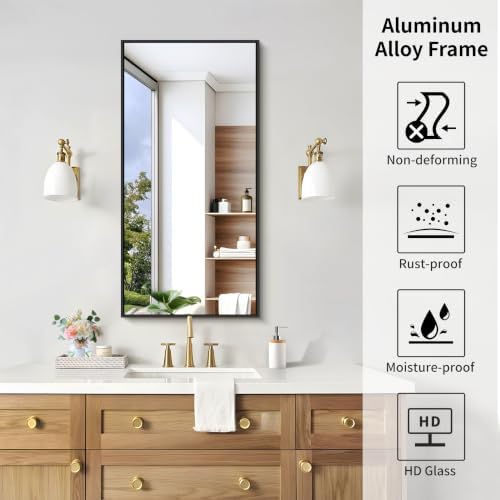 KOCUUY Black Mirror, Vanity Mirror, Large Rectangle Mirror - Image 3