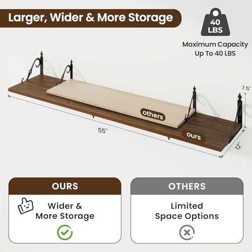 RICHFOCUS 12 Inch Deep Floating Shelves - Image 3