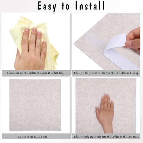 Large Cork Board 36" x 24", 6 Pack Felt Bulletin Board, Pin Boards - Image 4