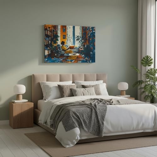Black People Canvas Wall Art Woman Reading Book Picture 16x24Inch Framed - Image 5