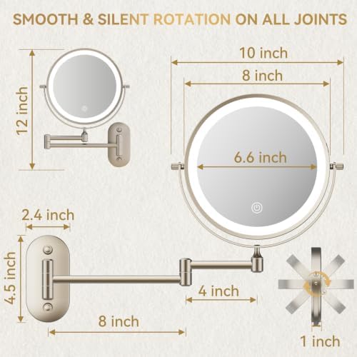 Auxmir 1X/30X Wall Mounted Makeup Mirror - Image 4