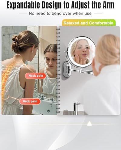 30X/1X 8 Inch Wall Mounted Magnifying Makeup Mirror - Image 4
