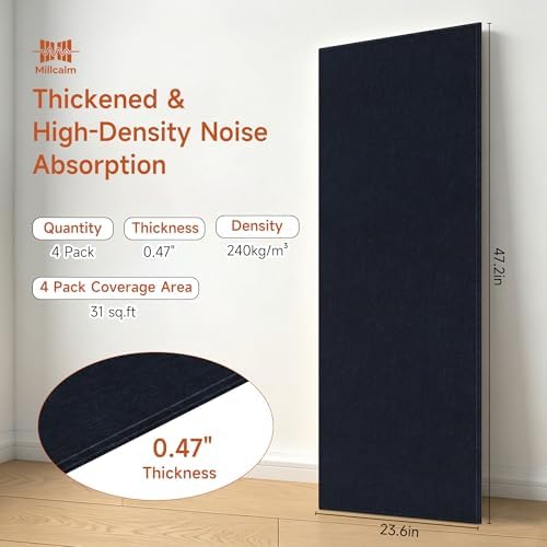Acoustic Wall Panels, Peel and Stick, 47.2"x23.6", 4 Pack - Image 3