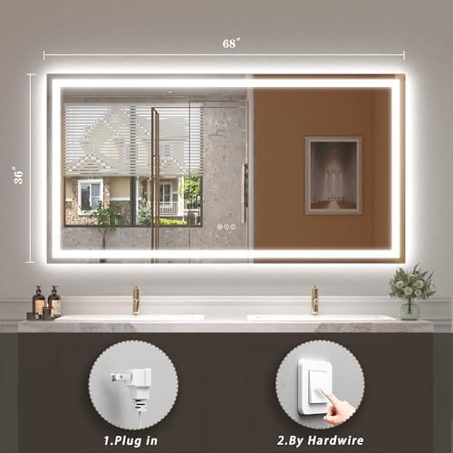 68x36 LED Lighted Bathroom Mirror - Image 6