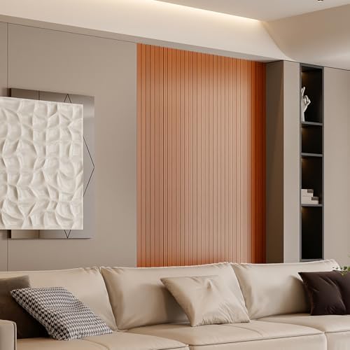 YLL YLL PVC Slat Wall Panel Peel and Stick 118"x 15.7" Faux Walnut Wood Grain - Image 3