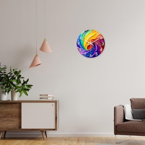 Glass Analog Wall Clocks Battery Operated 14 Inch - Image 3