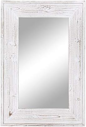 36 x 24 inches Wall Mounted Decorative Mirror, Rustic Wood Framed Rectangular by EMAISONHOMEDECOR