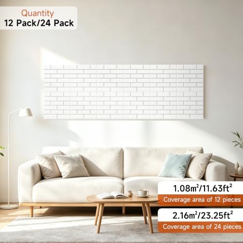 TO-TH 12Pack Acoustic Wall Panels Self Adhesive Soundproof Panel, Snow White - Image 5