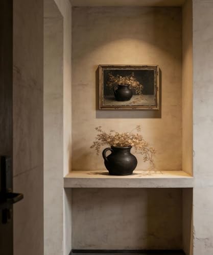 Gold Framed Wall Art Vintage Floral Antique Wall Art Moody Still Life Botanical - Image 6