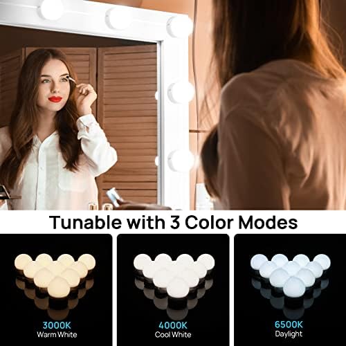 Consciot LED Vanity Lights for Mirror, Hollywood Style 10 Dimmable Bulbs - Image 3