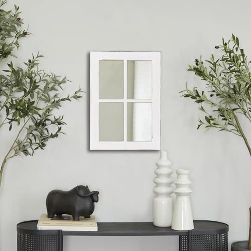 Rustic Small Window Pane Mirror Wall Decor 11 X 16 Inch - Image 4