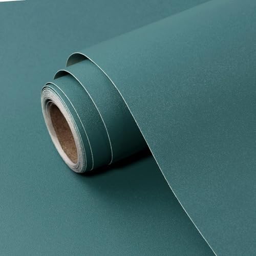 SOON AFTER Teal Peel and Stick Wallpaper Matte Teal Contact Paper Self Adhesive by SOONAFTER