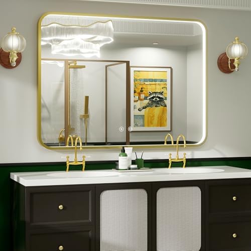 48"x36" Gold LED Bathroom Mirror by JSneijder