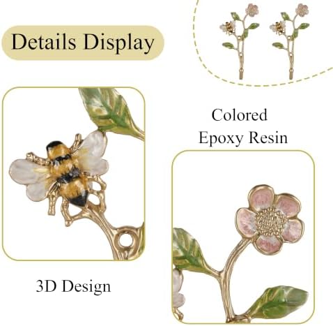 SOFFEE DESIGN 2PCS Enamel Bee & Flower Hooks - Image 6