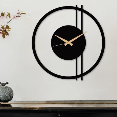 Double Line Minimalist Metal Wall Clock – Modern, Sleek Design by Vivazle