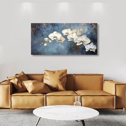 Abstract White Butterfly Orchid Canvas Wall Art - Image 4
