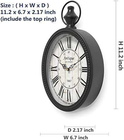 Menterry Small Retro Oval Wall Clock Antique Old Design - Image 2