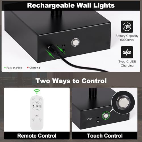 Battery Operated Wall Sconce Set of Two - Image 5