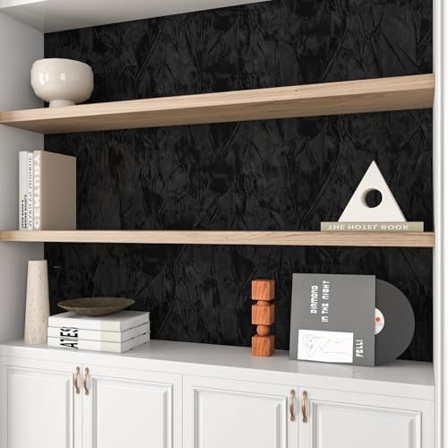 Decotalk Adhesive Velvet Wallpaper Black Velvet Contact Paper Peel and Stick - Image 3