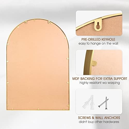 Arched Wall Mirror for Bathroom, Large Modern Distressed Hanging Wall Decor for - Image 6
