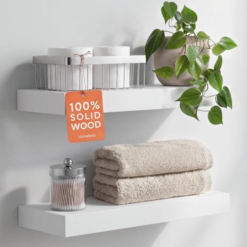 Homeforia 18 Inch Floating Shelves, High-End Solid Pine Wood by Homeforia