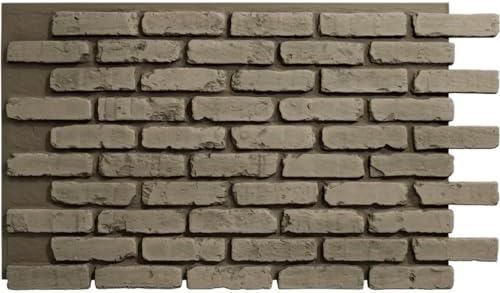 EverStone Aged Brick Faux Brick Panel, 46 7/8"W x 27"H x 1 1/4"D, Vintage White by EkenaMillwork