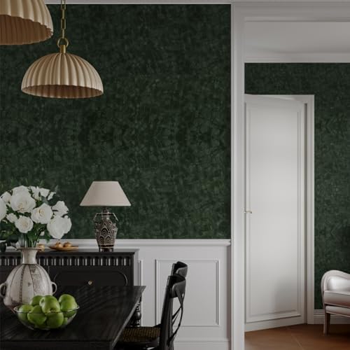 Abyssaly Dark Green Peel and Stick Wallpaper Textured Embossed Wall Paper - Image 6