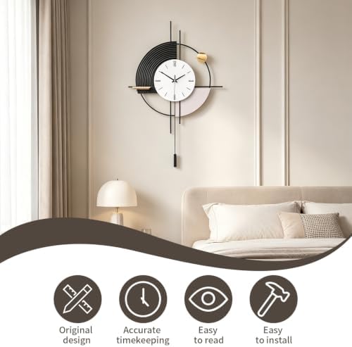 Large Black Modern Wall Clock - Image 4