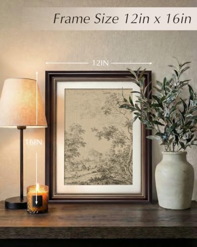 VIYYIEA Vintage Landscape Wall Art, Sketch River Tree Painting 12×16 Inch - Image 3