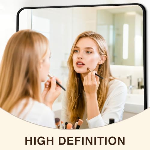 Vanity Bathroom Mirror, 40”x30” Black Bathroom Mirror - Image 3