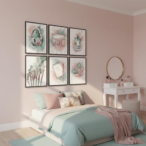 KYSNGMT Makeup Wall Art Pink and Green Fashion Posters Unframed 6 Pcs - Image 5