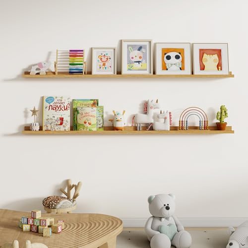 Dreamland Picture Ledge Shelf for Wall, Floating Shelves Set of 2, 72 inch Long - Image 5