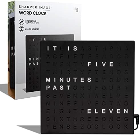 Sharper Image LED Word Digital Clock, Light-Up Desk & Wall Clock, Modern Time by SHARPERIMAGE