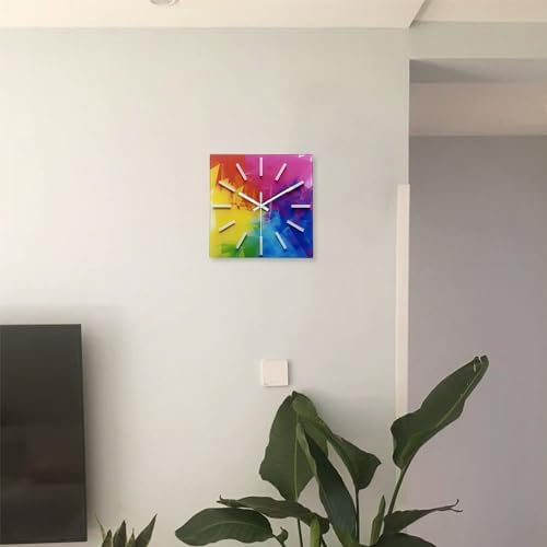 Square Glass Wall Clocks Battery Operated 14 Inch - Image 3
