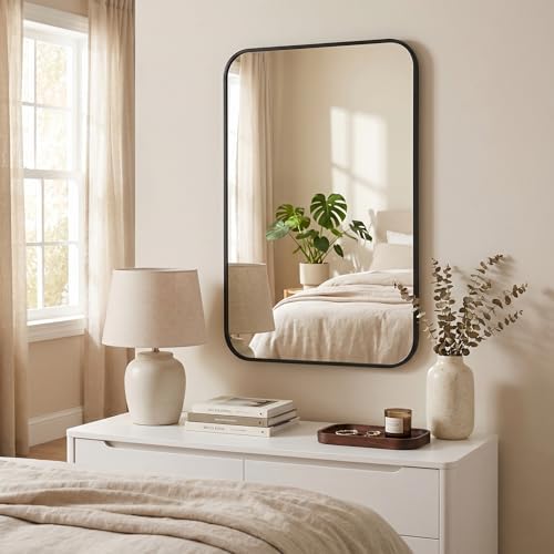 BEAUTYPEAK 16" x 24" Rectangular Wall Mounted Bathroom Mirror - Image 6