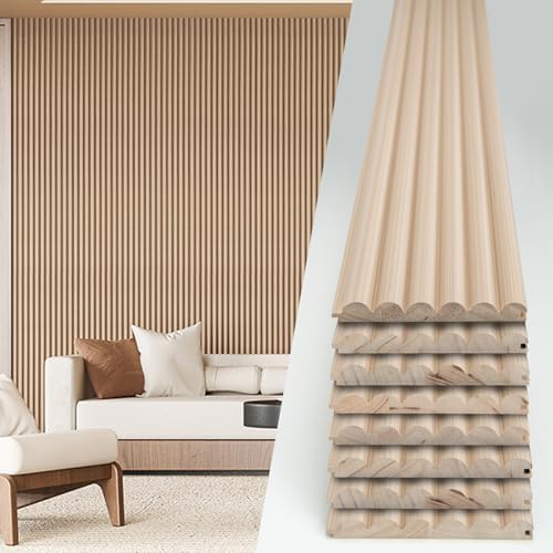 Art3d 108 x 5.7 in Fluted Wood Wall Paneling by Art3d