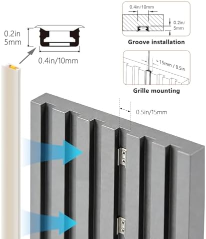 V4light LED Strip Lights for Slat Wall Recessed, 16.4ft Smart Dimmable - Image 4