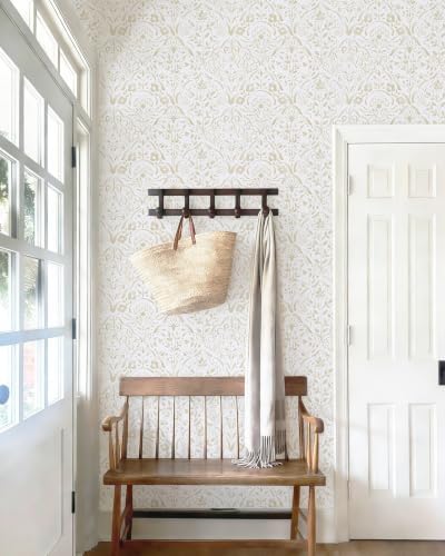 Dimoon Watercolor Floral Peel and Stick Wallpaper Beige Brown Contact Paper - Image 7