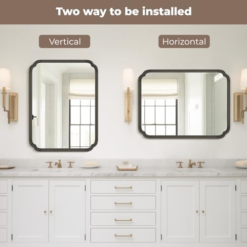 WallBeyond 28" x 40" Rounded Corner Arch Wall Mirror - Image 6