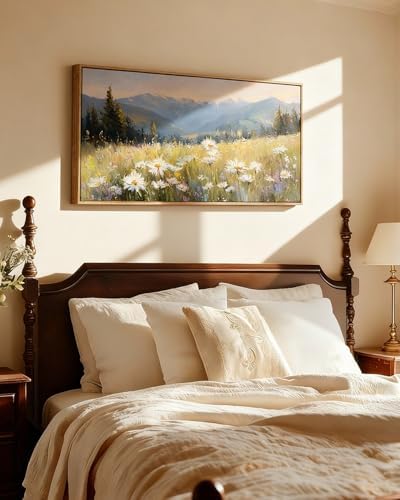 InSimSea Extra Large Framed Vintage Wall Art, Meadow Wildflowers - Image 2