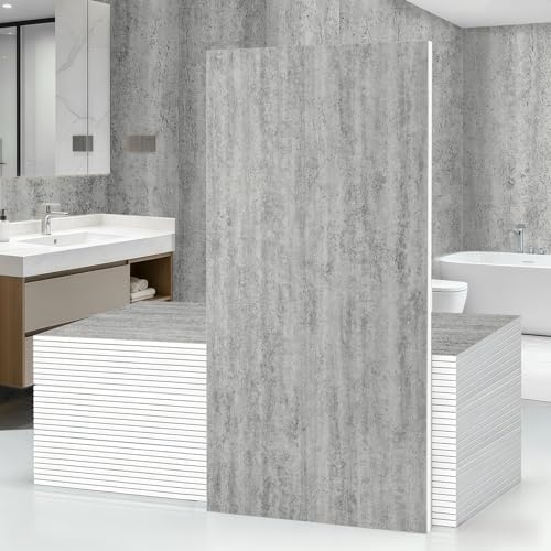 40Pcs 3D Faux Stone Wall Panels 23.6"X11.8" Grey Textured Tiles Peel and Stick by GRITHOME